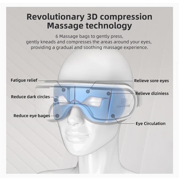 New Heated Bluetooth Eye Massager Mask with Music - Picture 7 of 15